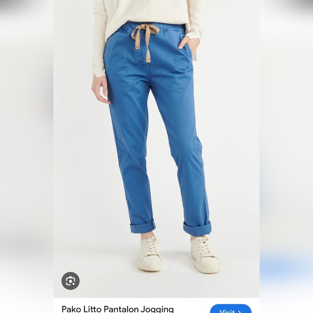 Pako Litto Blue Jogger Pants Made In Italy Women's Size Large